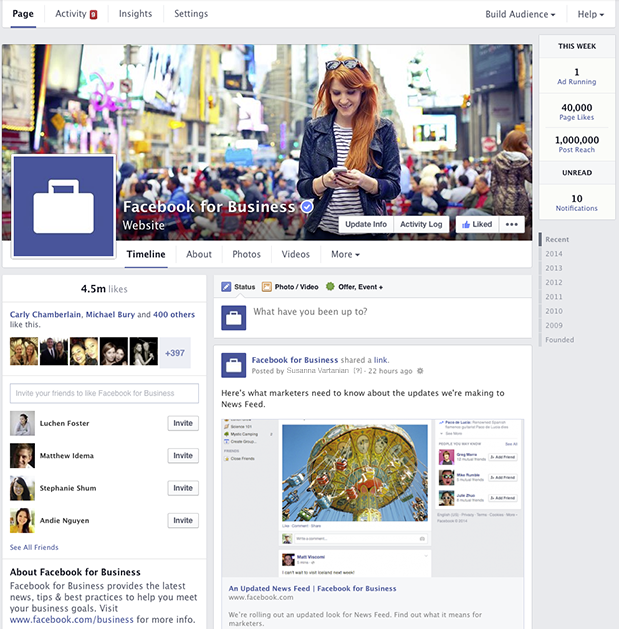 Streamlined Facebook Pages