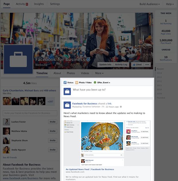 Updated Facebook Page Timeline